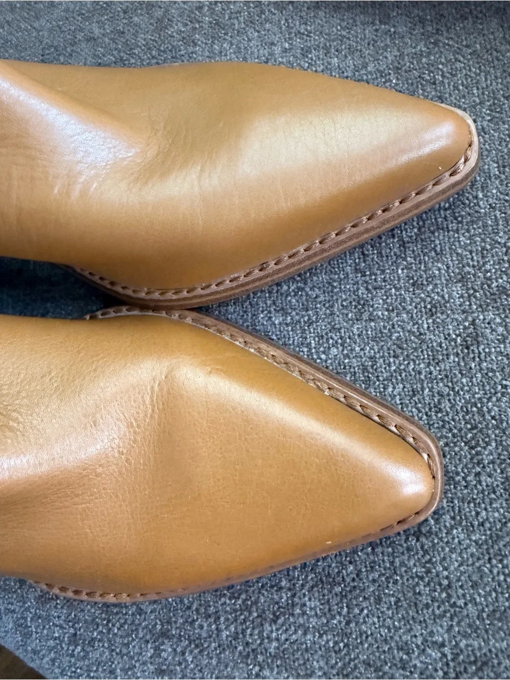 Marc Fisher Leather Cutout Ankle Booties in Tan